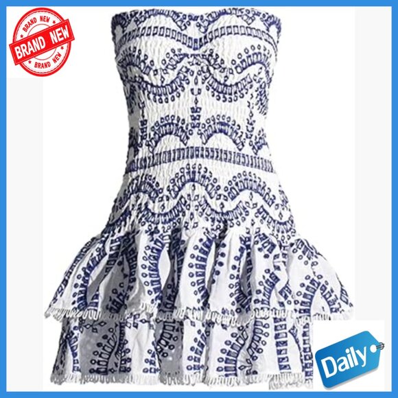 Strapless Tube Mini Dress Vintage Y2K Polyester High Waist Casual